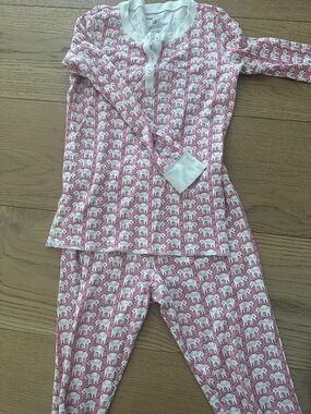 Roberta Roller Rabbit Pink and White Elephant Pajama Set